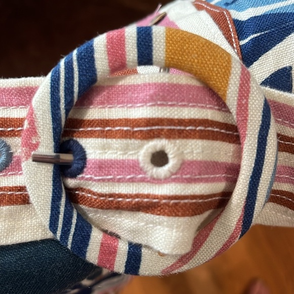 FARM Rio Cerrado Short-Sleeve Belted Linen Mini Dress Size Small NWT - Picture 15 of 15